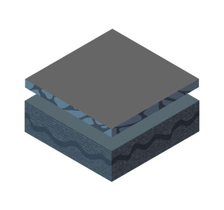Soil Layers cross section geological organic, sand, clay layersのイラスト素材