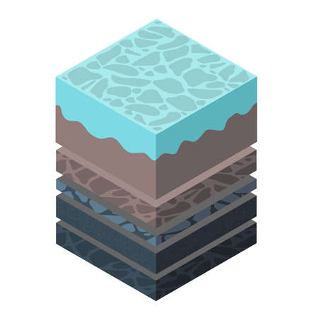 Soil layers geological and underground beneath nature landscapeのイラスト素材