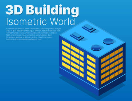 Isometric 3d module block district part of the cityのイラスト素材