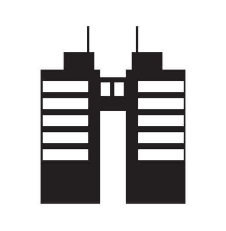 Vector element silhouette single house construction buildingのイラスト素材