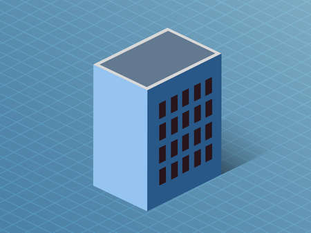 Single building Isometric 3D dimensional house of the modern architectureのイラスト素材