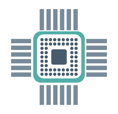 Single chip device of technology electronic microchip microcircuitのイラスト素材