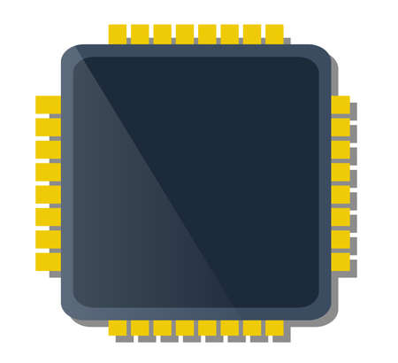 Single chip device of technology electronic microchip microcircuitのイラスト素材