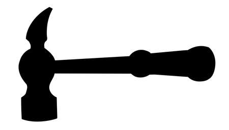 Hammer single silhouette construction tool icon for designのイラスト素材