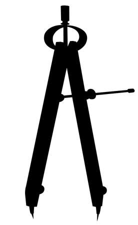 Drawing compasses single silhouette construction tool icon for designのイラスト素材