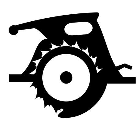 Circular saw single silhouette construction tool icon for designのイラスト素材
