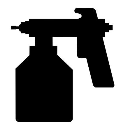 Gun sprayer single silhouette construction tool icon for designのイラスト素材