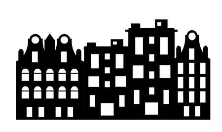 Silhouette of city Cityscape skyline landscape backgroundのイラスト素材