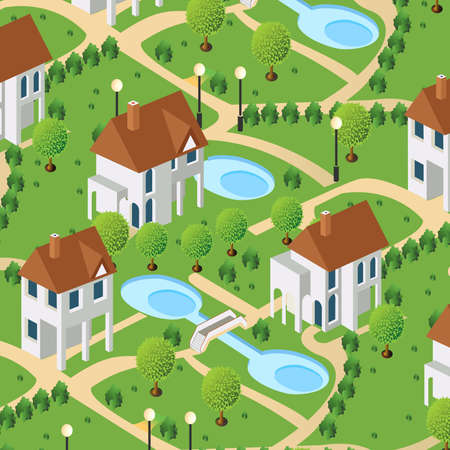 Isometric 3D icon house home. Residence buildingのイラスト素材