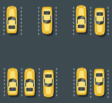 Top view of the city. Urban crossroads with taxis andのイラスト素材