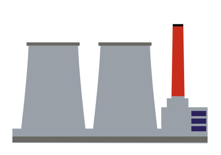 Industrial factories city building station technology factoryのイラスト素材