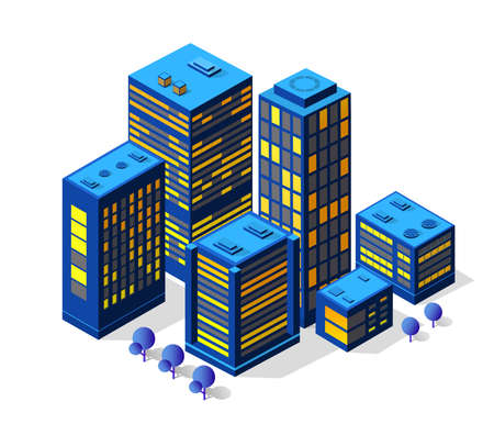 The night city background 3D illustration neonのイラスト素材