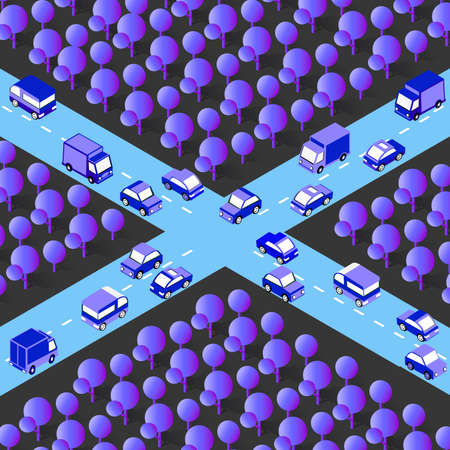 The night city background 3D illustration neon ultravioletのイラスト素材