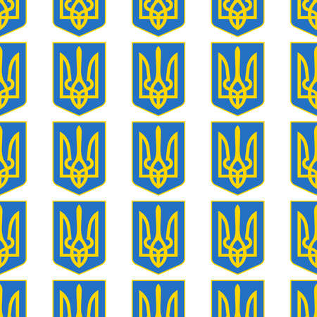 Ukraine seamless patternof arms flag trident heraldry illustration for webのイラスト素材
