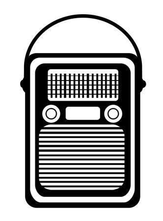 Vintage single silhouette technology media-sound retro illustrationのイラスト素材