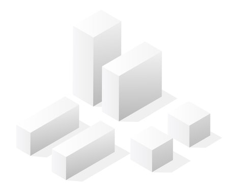 A vector isometric illustration of a white city on white design street buildingsのイラスト素材