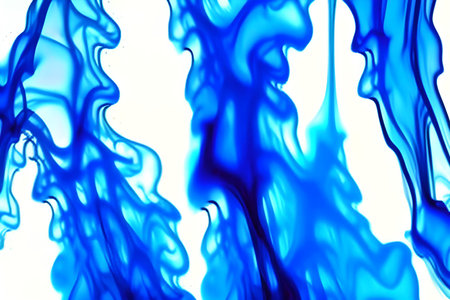 Abstract streaks of blue paint explosion ink pattern texture art paperの写真素材