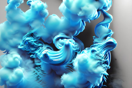 Abstract streaks of blue paint explosion ink pattern texture art paperの写真素材