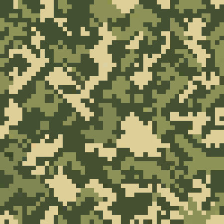 Camouflage pixel seamless pattern. Army dazzles paint template, war repeatingのイラスト素材