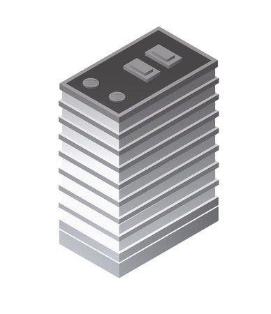 Isometric view of a modern skyscraper with multiple floors, showing its architectural designのイラスト素材