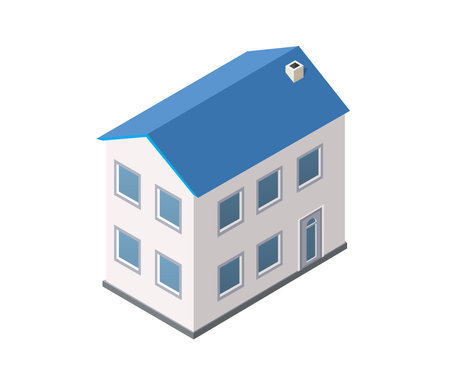 Isometric house icon representing real estate propertyのイラスト素材