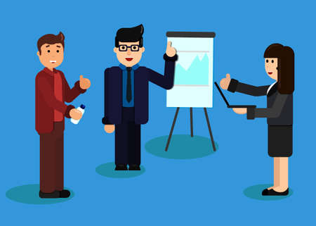Flat design illustration concepts for business analysis and planning, consulting, team work, project management, financial report and strategy. Vector Illustrationのイラスト素材