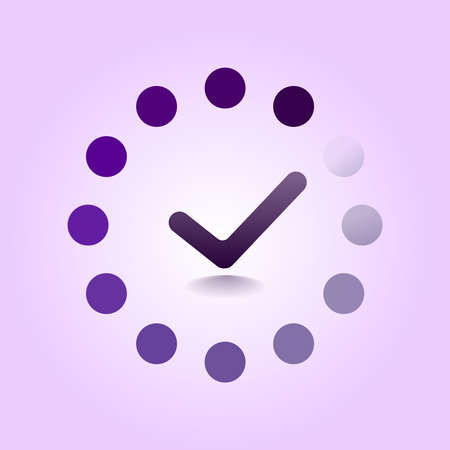 Load completed progress bar icon. Web Preloader. Loading icon. Flat design vector illustrationのイラスト素材