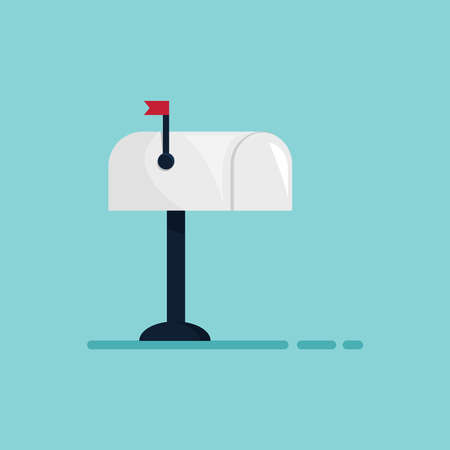 Mailbox with the tiny red flag.のイラスト素材