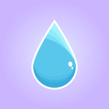 Blue water drop simple icon, illustrated drop concept, vector graphicの写真素材