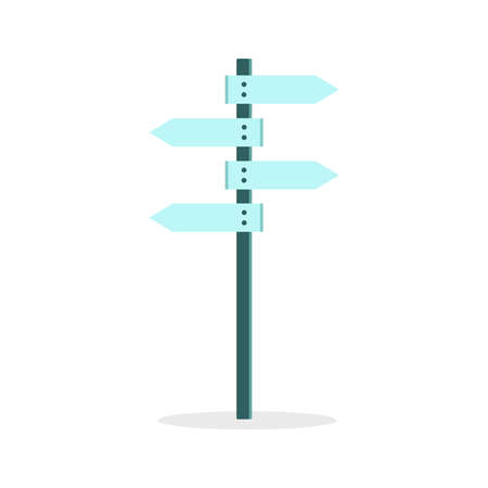 Direction signs icon white isolated on blue background. Vector illustration. Symbolのイラスト素材