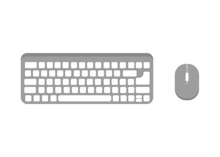 Keyboard and mouse vector icon. Grey icons isolated on the white backgroundのイラスト素材