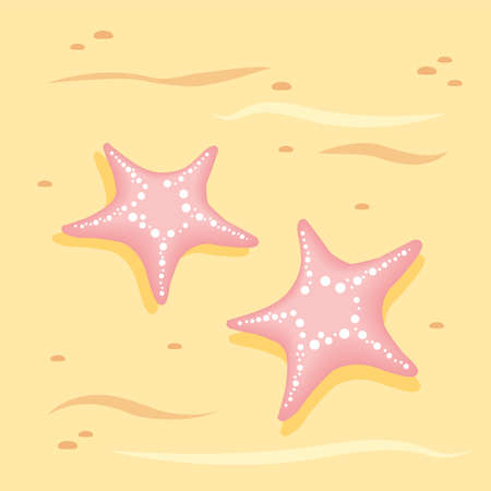 Starfish vector illustration. banner for web site. Sea stars Symbol. Summer vacation vibes conceptのイラスト素材