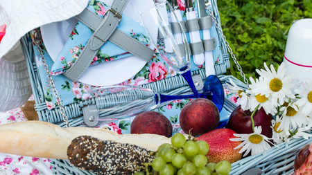 picnic in the style of shabby chic.の写真素材