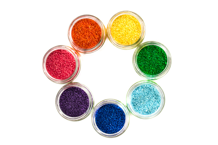 colored rice for the development of fine motor skillsの写真素材