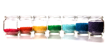 colored rice for the development of fine motor skillsの写真素材