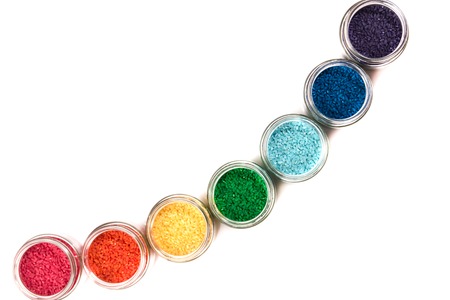 colored rice for the development of fine motor skillsの写真素材