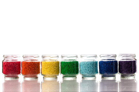 colored rice for the development of fine motor skillsの写真素材