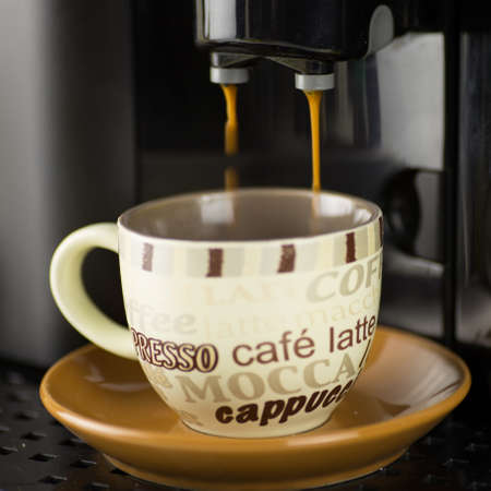 a brown cap of coffeeの写真素材