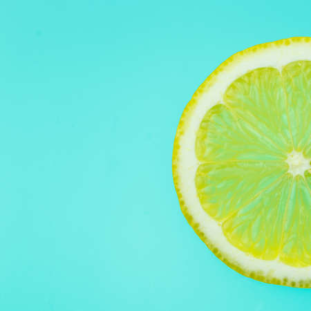 orange slice on azure backgroundの写真素材