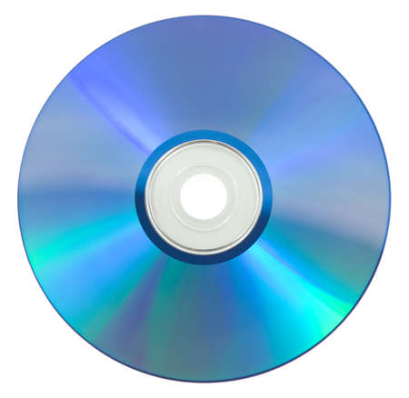 Back side of a CD DVD  White backgroundの写真素材