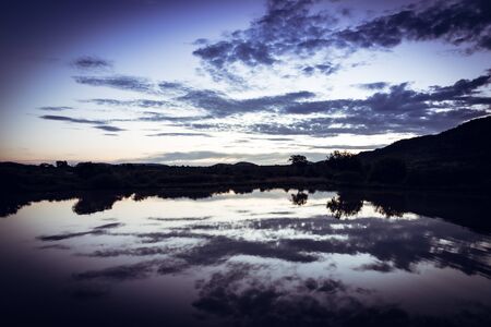 landscape scene of a African twilightの写真素材