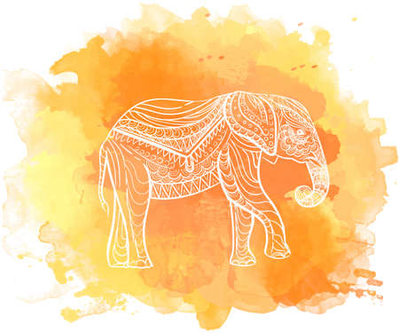 Hand drawn ink pattern. Coloring book for adult.のイラスト素材