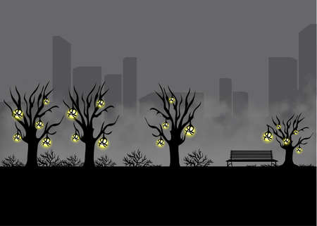 Landscape for game.Background for game. Seamless cartoon landscape. vector unending backgroundのイラスト素材