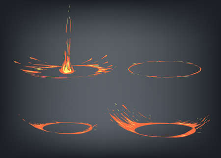 Vector effect. Effect for game. Explode effect animation. Cartoon explosion framesのイラスト素材