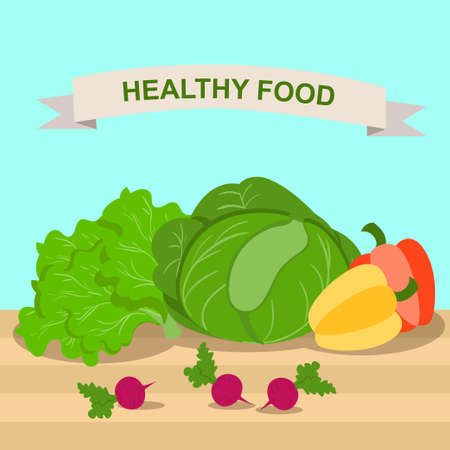 Healthy food.Healthy food for a healthy lifestyle. Dietary food. A still life with vegetables.のイラスト素材
