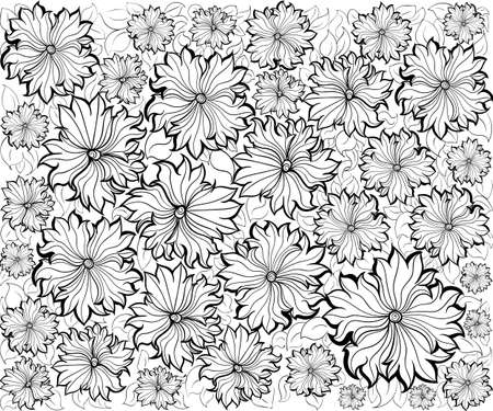 Hand drawn ink pattern. Coloring book for adult.のイラスト素材