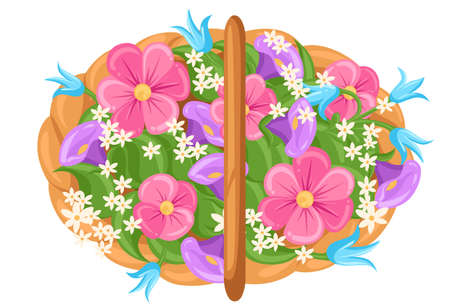 Vector Happy women's day. Beautiful wedding bouquet isolated. Vector illustration.のイラスト素材