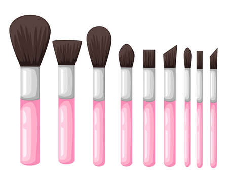 Set from makeup brushes different forms vectorのイラスト素材