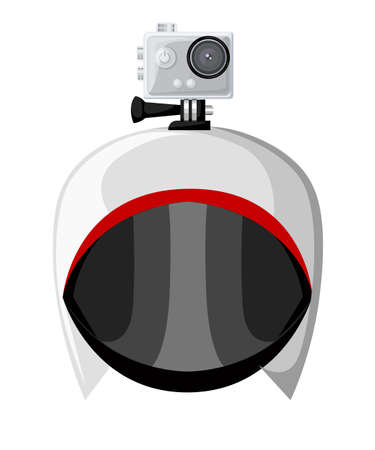 Action camera icons vector set flat style Realistic vector illustration. Gear for filming active rest.のイラスト素材