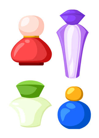 Vector collection perfume tube isolated on whiteのイラスト素材